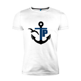 Мужская футболка премиум с принтом Типичный речник в Рязани, 92% хлопок, 8% лайкра | приталенный силуэт, круглый вырез ворота, длина до линии бедра, короткий рукав | вмф | моряк | речник | флот