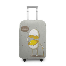 Чехол для чемодана 3D с принтом Яйцо приветствует в Рязани, 86% полиэфир, 14% спандекс | двустороннее нанесение принта, прорези для ручек и колес | cook | eat | egg | food | funny | hello | smile | еда | кухня | повар | привет | прикол | смайл | улыбка | яйцо