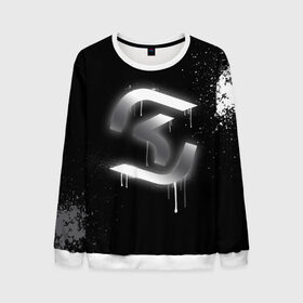 Мужской свитшот 3D с принтом cs:go - SK Gaming (Black collection) в Рязани, 100% полиэстер с мягким внутренним слоем | круглый вырез горловины, мягкая резинка на манжетах и поясе, свободная посадка по фигуре | Тематика изображения на принте: cs | csgo | sk | го | кс | ск