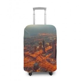 Чехол для чемодана 3D с принтом Арабские Эмираты в Рязани, 86% полиэфир, 14% спандекс | двустороннее нанесение принта, прорези для ручек и колес | город | пейзаж