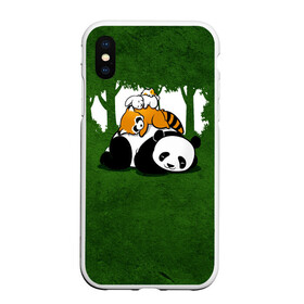 Чехол для iPhone XS Max матовый с принтом Милая панда в Рязани, Силикон | Область печати: задняя сторона чехла, без боковых панелей | большая | джунгли | енот | зайка | милая | панда | пушистая