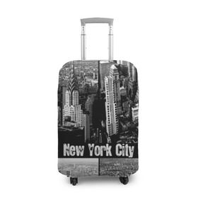 Чехол для чемодана 3D с принтом Улицы Нью-Йорка в Рязани, 86% полиэфир, 14% спандекс | двустороннее нанесение принта, прорези для ручек и колес | city | collage | houses | new york | skyscrapers | streets | usa | город | дома | коллаж | нью йорка | сша | улицы