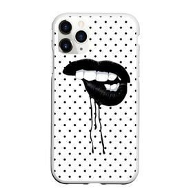 Чехол для iPhone 11 Pro матовый с принтом Black Lips в Рязани, Силикон |  | black | girl | lips | lipstick | love | губы | девушка | женщина | любовь | помада | страсть | черный