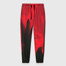 Мужские брюки 3D с принтом красное и черное в Рязани, 100% полиэстер | манжеты по низу, эластичный пояс регулируется шнурком, по бокам два кармана без застежек, внутренняя часть кармана из мелкой сетки | красный | черный