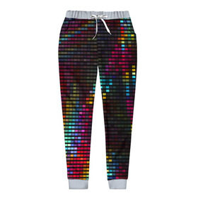 Женские брюки 3D с принтом neon-abstract в Рязани, полиэстер 100% | прямой крой, два кармана без застежек по бокам, с мягкой трикотажной резинкой на поясе и по низу штанин. В поясе для дополнительного комфорта — широкие завязки | пиксельный
