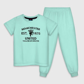 Детская пижама хлопок с принтом Manchester United - Est.1878 (Чёрный) в Рязани, 100% хлопок |  брюки и футболка прямого кроя, без карманов, на брюках мягкая резинка на поясе и по низу штанин
 | manchester united | манчестер юнайтед | футбол