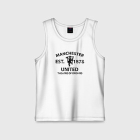 Детская майка хлопок с принтом Manchester United - Est.1878 (Чёрный) в Рязани,  |  | Тематика изображения на принте: manchester united | манчестер юнайтед | футбол