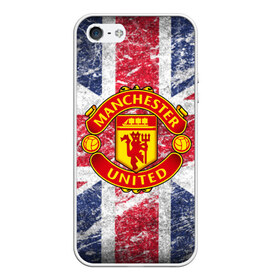 Чехол для iPhone 5/5S матовый с принтом British Manchester United в Рязани, Силикон | Область печати: задняя сторона чехла, без боковых панелей | british | manchester united | mu | игра | манчестер | манчестер юнайтед | мю | флаг британии | футбол | эмблема мю