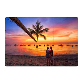 Магнитный плакат 3Х2 с принтом Таиланд в Рязани, Полимерный материал с магнитным слоем | 6 деталей размером 9*9 см | beach | clouds | love | palm tree | people | sea | sky | sunset | thailand | tourism | закат | любовь | люди | море | небо | облака | пальма | пляж | таиланд | туризм
