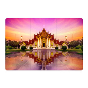 Магнитный плакат 3Х2 с принтом Таиланд в Рязани, Полимерный материал с магнитным слоем | 6 деталей размером 9*9 см | landmark | reflection | temple | thailand | tourism | water | вода | достопримечательность | отражение | таиланд | туризм | храм