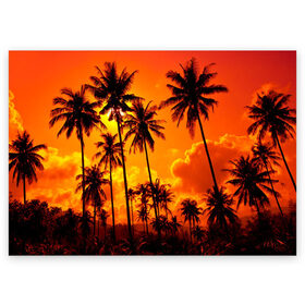Поздравительная открытка с принтом Таиланд в Рязани, 100% бумага | плотность бумаги 280 г/м2, матовая, на обратной стороне линовка и место для марки
 | Тематика изображения на принте: clouds | nature | palms | sky | sunset | thailand | tourism | закат | небо | облака | пальмы | природа | таиланд | туризм