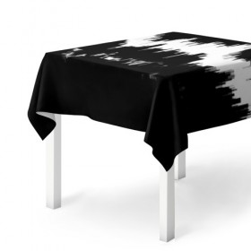 Скатерть 3D с принтом Черно-белый штрих в Рязани, 100% полиэстер (ткань не мнется и не растягивается) | Размер: 150*150 см | Тематика изображения на принте: краска | потертость | текстура | черно белый
