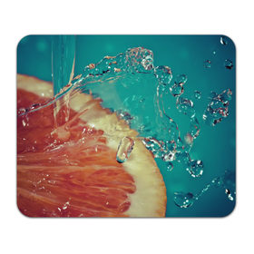 Коврик прямоугольный с принтом Грейпфрут в воде в Рязани, натуральный каучук | размер 230 х 185 мм; запечатка лицевой стороны | Тематика изображения на принте: аппетитный | вода | грейпфрут | еда | красный | мокрый | пампельмус | помело | струя | цитрус | цитрусовые