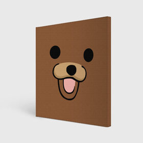 Холст квадратный с принтом Медведь в Рязани, 100% ПВХ |  | интернет | клевый | медведь | мем | мишка | мишки | прикол | прикольный | смешной | шутка