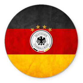 Коврик круглый с принтом Сборная Германии в Рязани, резина и полиэстер | круглая форма, изображение наносится на всю лицевую часть | germany | германия | футбольная форма