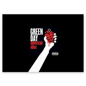 Поздравительная открытка с принтом Green Day 3 в Рязани, 100% бумага | плотность бумаги 280 г/м2, матовая, на обратной стороне линовка и место для марки
 | Тематика изображения на принте: american idiot | green day | грин дей | грин дэй