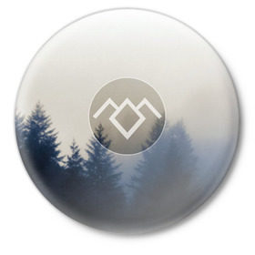 Значок с принтом Twin Peaks в Рязани,  металл | круглая форма, металлическая застежка в виде булавки | twin peaks | лес | лора палмер | ночь | огонь | сова | сосны | твин пикс