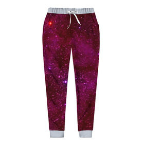 Женские брюки 3D с принтом Розовые звёзды в Рязани, полиэстер 100% | прямой крой, два кармана без застежек по бокам, с мягкой трикотажной резинкой на поясе и по низу штанин. В поясе для дополнительного комфорта — широкие завязки | nebula | звезды | созвездие | туманность