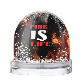 Снежный шар с принтом Fire is life (Огонь это жизнь) в Рязани, Пластик | Изображение внутри шара печатается на глянцевой фотобумаге с двух сторон | fire | is | life | алфавит | английский | большие | буквы | горит | жар | клевая | надпись | огонь | огонь это жизнь | пламя | пожар | полымя | прикольная | пыл | свет | слово | цитата