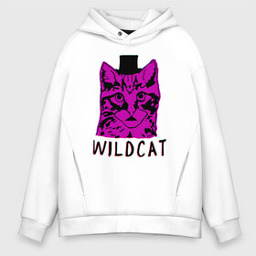 Мужское худи Oversize хлопок с принтом wildcat в Рязани, френч-терри — 70% хлопок, 30% полиэстер. Мягкий теплый начес внутри —100% хлопок | боковые карманы, эластичные манжеты и нижняя кромка, капюшон на магнитной кнопке | cat | gta | gtaonline | wildcat | кот