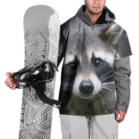 Накидка на куртку 3D с принтом Озадаченный енот в Рязани, 100% полиэстер |  | добрый | енот | животное | зверек | зверь | красивый | милое | милый | полоски серые | полоскун | прикольный | природа | усатый | фауна | флора | хищник | черный | шерсть