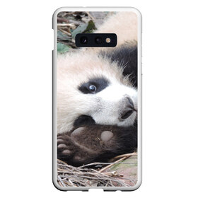 Чехол для Samsung S10E с принтом Лапка панда в Рязани, Силикон | Область печати: задняя сторона чехла, без боковых панелей | бамбук | животное | медведь