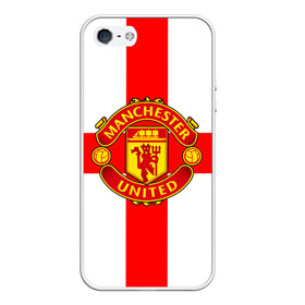 Чехол для iPhone 5/5S матовый с принтом Manchester united в Рязани, Силикон | Область печати: задняя сторона чехла, без боковых панелей | 3д | fc | manchester united | mu | англия | британия | игра | канониры | красные дьяволы | лондон | манчестер | мю | флаг | флаг британии | футбол | эмблема