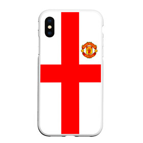 Чехол для iPhone XS Max матовый с принтом Manchester united в Рязани, Силикон | Область печати: задняя сторона чехла, без боковых панелей | 3d | 3д | fc | manchester united | mu | англия | британия | игра | канониры | красные дьяволы | лондон | манчестер | мю | флаг | флаг британии | футбол | эмблема