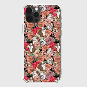 Чехол для iPhone 12 Pro Max с принтом Dogs and flowers в Рязани, Силикон |  | boxer | cute | dog | flower | flowers | love | lovely | summer | боксер | бульдог | летний | лето | пес | пионы | собака | собачка | цветочный | цветы