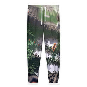 Женские брюки 3D с принтом Объемный эквалайзер в Рязани, полиэстер 100% | прямой крой, два кармана без застежек по бокам, с мягкой трикотажной резинкой на поясе и по низу штанин. В поясе для дополнительного комфорта — широкие завязки | 3д | графика | зеленый | объемный | оранжевый | эквалайзер