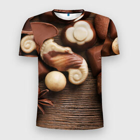 Мужская футболка 3D спортивная с принтом Рай сладкоежки в Рязани, 100% полиэстер с улучшенными характеристиками | приталенный силуэт, круглая горловина, широкие плечи, сужается к линии бедра | 