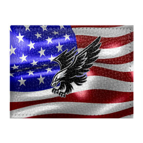 Обложка для студенческого билета с принтом Флаг США с орлом в Рязани, натуральная кожа | Размер: 11*8 см; Печать на всей внешней стороне | usa | америка | белоголовый | герб | государство | доллар | дядя сэм | звездно полосатый флаг | лысый | нато | оон | орел | птица | свобода | символ | соединённые штаты америки | страна | сша | штат