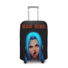 Чехол для чемодана 3D с принтом Bad Girl в Рязани, 86% полиэфир, 14% спандекс | двустороннее нанесение принта, прорези для ручек и колес | 3d | girl | девушка | прикольные | рок | синие волосы | скандалистка | эмо