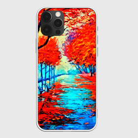 Чехол для iPhone 12 Pro Max с принтом Autumn в Рязани, Силикон |  | Тематика изображения на принте: 3d | вода | деревья | другие | желтый | живопись | картинка | краски | листья | осень | пейзаж | прикольные | природа | река | рисунок | яркие
