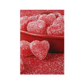 Обложка для паспорта матовая кожа с принтом Мармеладные сердца в Рязани, натуральная матовая кожа | размер 19,3 х 13,7 см; прозрачные пластиковые крепления | еда | конфеты | красный | мармелад | сердечки | сладости