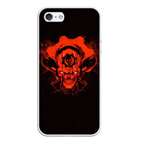 Чехол для iPhone 5/5S матовый с принтом Gears of War в Рязани, Силикон | Область печати: задняя сторона чехла, без боковых панелей | gears | skull | war | маркус | феникс | череп