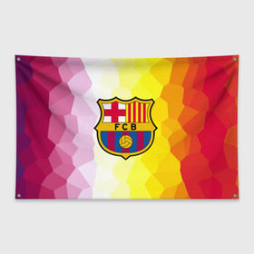 Флаг-баннер с принтом FCB в Рязани, 100% полиэстер | размер 67 х 109 см, плотность ткани — 95 г/м2; по краям флага есть четыре люверса для крепления | fc barcelona | fcb | барса | барселона | болельщики | фанаты | футбол | футбольный клуб