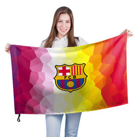 Флаг 3D с принтом FCB в Рязани, 100% полиэстер | плотность ткани — 95 г/м2, размер — 67 х 109 см. Принт наносится с одной стороны | fc barcelona | fcb | барса | барселона | болельщики | фанаты | футбол | футбольный клуб