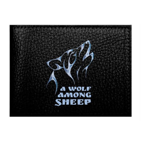 Обложка для студенческого билета с принтом Волк среди овец в Рязани, натуральная кожа | Размер: 11*8 см; Печать на всей внешней стороне | Тематика изображения на принте: wolf among sheep | татуировка | хищник