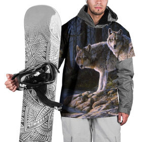 Накидка на куртку 3D с принтом Волки, картина маслом в Рязани, 100% полиэстер |  | аука | бирюк | волк | волчара | волчица | волчок | глаза | животное | животные | зверь | зеленые | койот | лес | млекопитающее | природа | санитар леса | серый | уши | фауна | хищник | черный | шакал