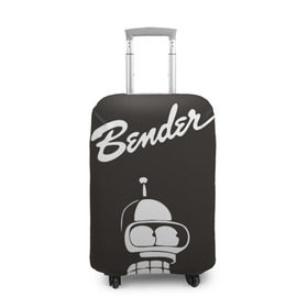Чехол для чемодана 3D с принтом Бендер в Рязани, 86% полиэфир, 14% спандекс | двустороннее нанесение принта, прорези для ручек и колес | bender | futurama | бендер | футурама