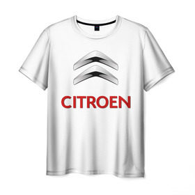 Мужская футболка 3D с принтом Сitroen в Рязани, 100% полиэфир | прямой крой, круглый вырез горловины, длина до линии бедер | Тематика изображения на принте: brand | car | citroen | france | logo | автомобиль | логотип | марка | ситроен | франция