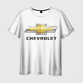 Мужская футболка 3D с принтом Chevrolet в Рязани, 100% полиэфир | прямой крой, круглый вырез горловины, длина до линии бедер | brand | car | chevrolet | logo | usa | автомобиль | логотип | марка | сша | шевроле