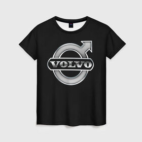 Женская футболка 3D с принтом Volvo в Рязани, 100% полиэфир ( синтетическое хлопкоподобное полотно) | прямой крой, круглый вырез горловины, длина до линии бедер | brand | car | logo | sweden | volvo | автомобиль | вольво | логотип | марка | швеция