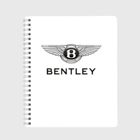 Тетрадь с принтом Bentley в Рязани, 100% бумага | 48 листов, плотность листов — 60 г/м2, плотность картонной обложки — 250 г/м2. Листы скреплены сбоку удобной пружинной спиралью. Уголки страниц и обложки скругленные. Цвет линий — светло-серый
 | bentley | brand | britain | car | elite | expensive | limited | logo | mtorz | автомобиль | британия | бэнтли | дорогой | лимитед | логотип | марка | мторз | элитный