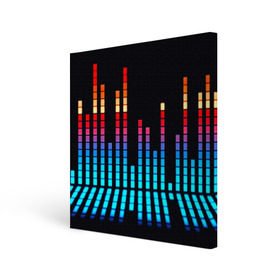 Холст квадратный с принтом Эквалайзер неон в Рязани, 100% ПВХ |  | Тематика изображения на принте: музыка | полосы | разноцветный | яркий