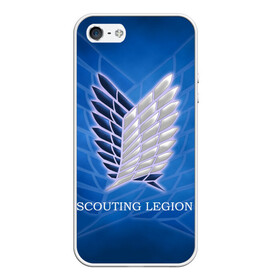 Чехол для iPhone 5/5S матовый с принтом Scouting Legion в Рязани, Силикон | Область печати: задняя сторона чехла, без боковых панелей | attack on titan | wings | атака титанов | крылья свободы