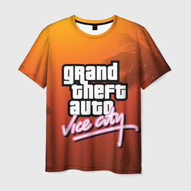 Мужская футболка 3D с принтом GTA в Рязани, 100% полиэфир | прямой крой, круглый вырез горловины, длина до линии бедер | grand theft auto | gta | vice city | вайс сити | гта