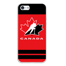 Чехол для iPhone 5/5S матовый с принтом TEAM CANADA в Рязани, Силикон | Область печати: задняя сторона чехла, без боковых панелей | 2017 | canada | hochey | team | teamcanada | канада | мира | россия | хоккей | чемпионат | чм2017