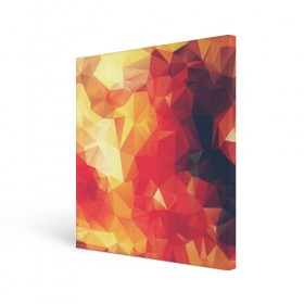 Холст квадратный с принтом Низкополигональная текстура в Рязани, 100% ПВХ |  | lowpoly | желтый красный | оранжевый | полигон | полигоны | текстура